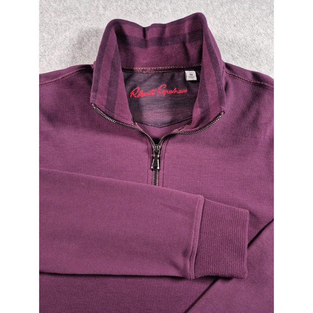 Robert Graham 1/4 Zip Sweater Men's Medium Purple Pullover